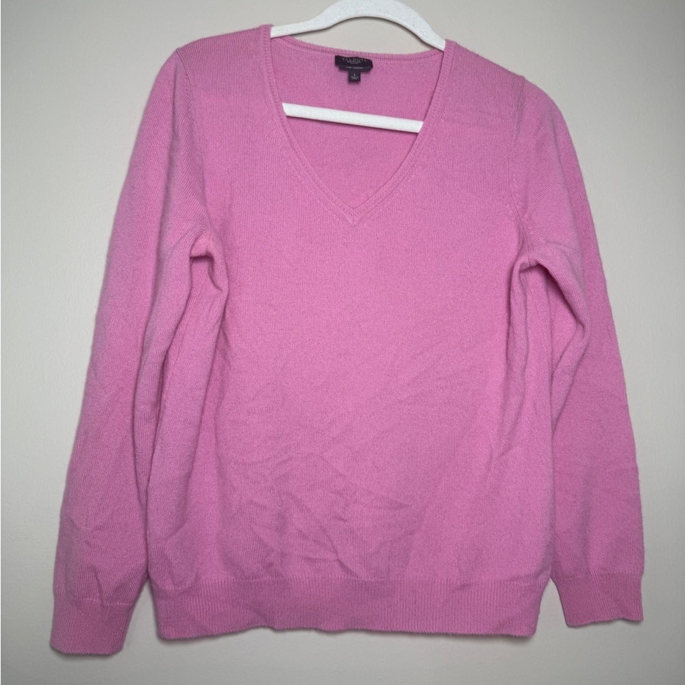 Talbot’s Petites Pure Cashmere V-neck Sweater Sz L - Picture 2 of 7